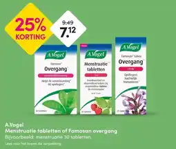 DA A.Vogel Menstruatie tabletten of Famosan overgang Bijvoorbeeld: menstruatie 30 tabletten. aanbieding