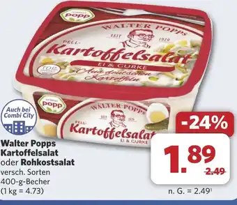Combi Walter Popps Kartoffelsalat oder Rohkostsalat aanbieding