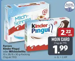 Combi Ferrero Kinder Pingui oder Milchschnitte aanbieding