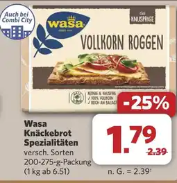 Combi Wasa Knäckebrot Spezialitäten aanbieding