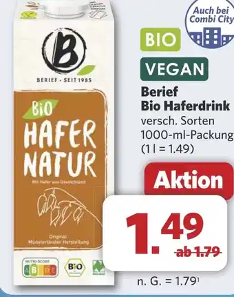 Combi Berief Bio Haferdrink aanbieding