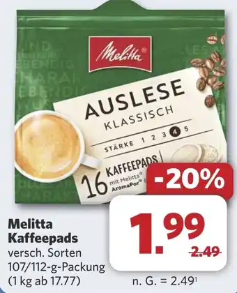 Combi Melitta Kaffeepads aanbieding