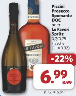Combi Piccini Prosecco Spumante DOC oder Le Favori Spritz aanbieding