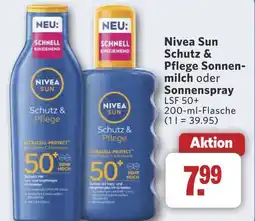 Combi Nivea Sun Schutz & Pflege Sonnen- milch oder Sonnenspray aanbieding