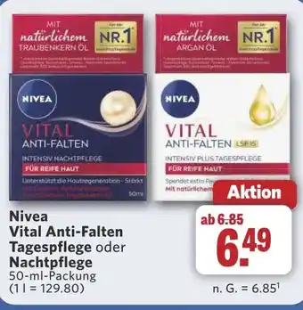 Combi Nivea Vital Anti-Falten Tagespflege oder Nachtpflege aanbieding
