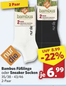 Combi Bambus Füßlinge oder Sneaker Socken aanbieding