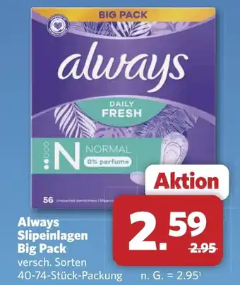 Combi Always Slipeinlagen Big Pack aanbieding