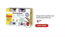 Bruna Vingerverf 6 potten van 40ml pastel kleuren aanbieding