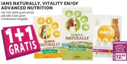 Boon`s Markt IAMS NATURALLY, VITALITY EN/OF ADVANCED NUTRITION aanbieding