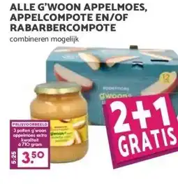 Boon`s Markt ALLE G'WOON APPELMOES, APPELCOMPOTE EN/OF RABARBERCOMPOTE combineren mogelijk aanbieding