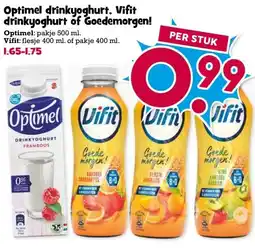 Boon`s Markt Optimel drinkyoghurt, Vifit drinkyoghurt of Goedemorgen! aanbieding
