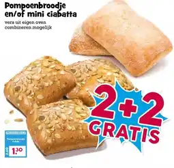 Boon`s Markt Pompoenbroodje en/of mini ciabatta aanbieding