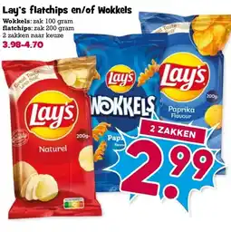 Boon`s Markt Lay's flatchips en/of Wokkels aanbieding