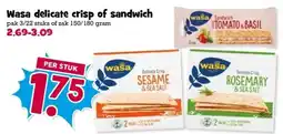 Boon`s Markt Wasa delicate crisp of sandwich aanbieding