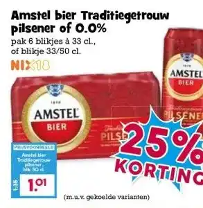 Boon`s Markt Amstel bier Traditiegetrouw pilsener of 0.0% aanbieding