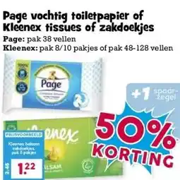 Boon`s Markt Page vochtig toiletpapier of Kleenex tissues of zakdoekjes aanbieding