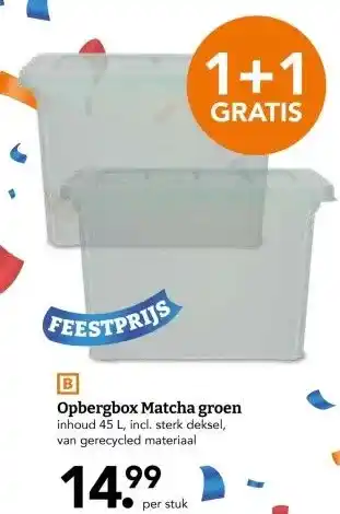 Blokker Opbergbox Matcha groen aanbieding