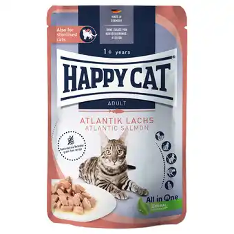 Zooplus Voordeelpakket Happy Cat Pouch Meat in Sauce 48 x 85 g - Atlantik-Lachs (Zalm) aanbieding