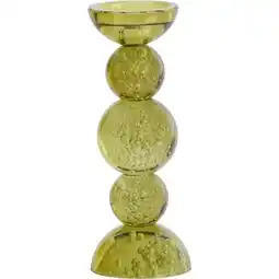 Trendhopper Kandelaar Itinga Glas Bubbel Olijfgroen 26,5 Cm aanbieding