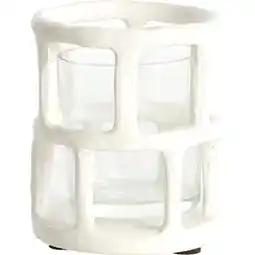 Trendhopper Waxinelichthouder Alimos Wit Glas 12 Cm aanbieding