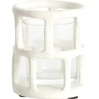 Trendhopper Waxinelichthouder Alimos Wit Glas 12 Cm aanbieding