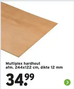 GAMMA Multiplex hardhout afm. 244x122 cm, dikte 12 mm aanbieding