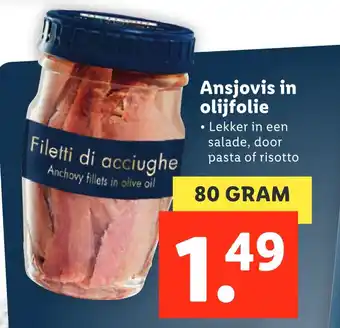 Lidl Ansjovis in olijfolie 80 gram aanbieding