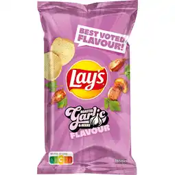 Jumbo Lay's Ribbel Chips Knoflook & Kruiden 185 gr aanbieding