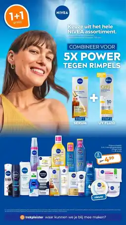Trekpleister Keuze uit het hele NIVEA assortiment. M.u.v. mini's, multipakken, geschenksets en douche 750 ml. aanbieding