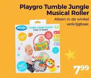 Trekpleister Playgro Tumble Jungle Musical Roller aanbieding