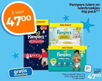 Trekpleister Pampers luiers en luierbroekjes big pack*** aanbieding
