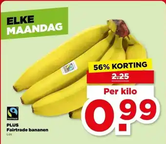 PLUS PLUS Fairtrade bananen aanbieding