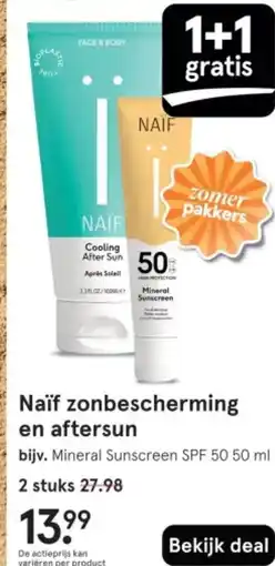 Etos Naïf zonbescherming en aftersun aanbieding