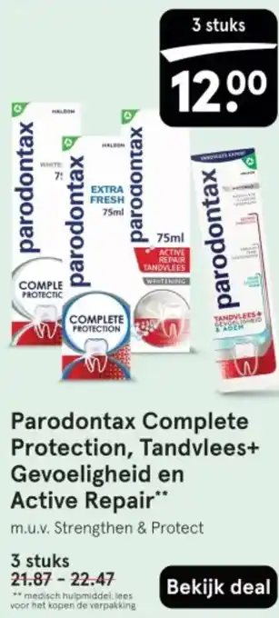 Etos Parodontax Complete Protection, Tandvlees+ Gevoeligheid en Active Repair aanbieding