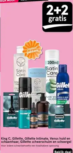 Etos King C, Gillette, Gillette Intimate, Venus huid en schaamhaar, Gillette scheerschuim en scheergel aanbieding