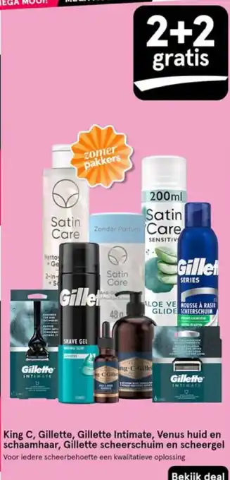 Etos King C, Gillette, Gillette Intimate, Venus huid en schaamhaar, Gillette scheerschuim en scheergel aanbieding
