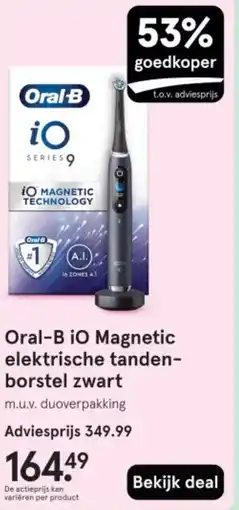 Etos Oral-B iO Magnetic elektrische tanden borstel zwart aanbieding