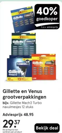 Etos Gillette en Venus grootverpakkingen aanbieding