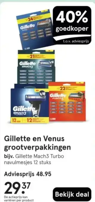 Etos Gillette en Venus grootverpakkingen aanbieding