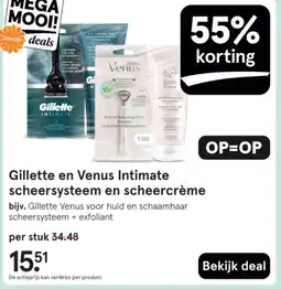 Etos Gillette en Venus Intimate scheersysteem en scheercrème aanbieding