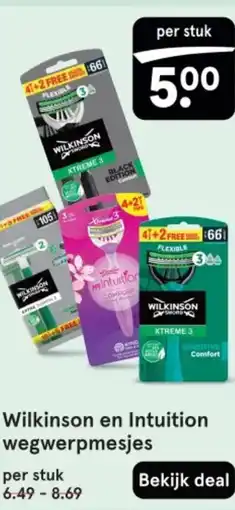 Etos Wilkinson en Intuition wegwerpmesjes aanbieding