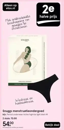 Etos Snuggs menstruatieondergoed aanbieding