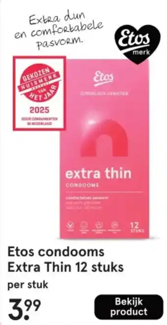 Etos Etos condooms Extra Thin 12 stuks aanbieding
