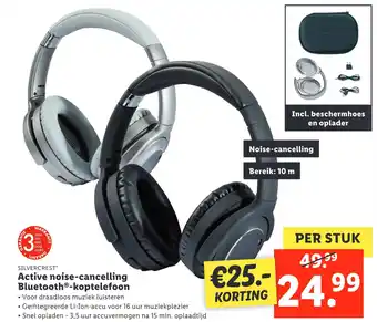 Lidl Silvercrest Active noise-cancelling Bluetooth-koptelefoon aanbieding