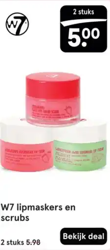 Etos W7 lipmaskers en scrubs aanbieding
