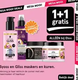 Etos Syoss en Gliss maskers en kuren aanbieding