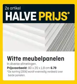 Hubo Witte meubelpanelen aanbieding