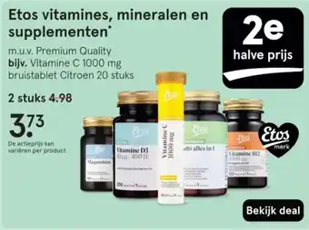 Etos Etos vitamines, mineralen en supplementen aanbieding