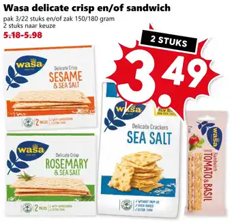 Coop Wasa delicate crisp en/of sandwich aanbieding