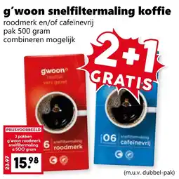 Coop G'woon snelfiltermaling koffie aanbieding